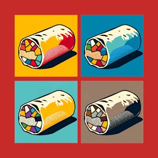 Vibrant Pop Burritos Art - Mexican Cuisine T-Shirt