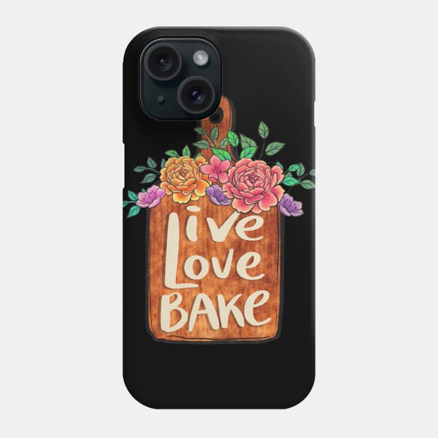 vintage baking design "live love bake." Phone Case by Ballari