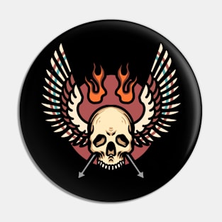 winged skull tattoo Pin