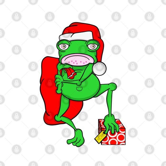 Merry Christmas Santa Frog by mailboxdisco