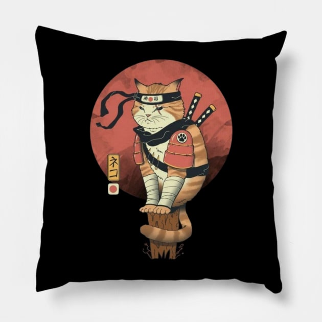 Samurai cat Pillow by Heawonshop