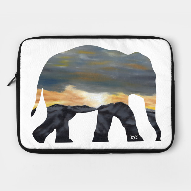 Elephant Mountain Dawn Silhouette Elephant Laptop Case Teepublic