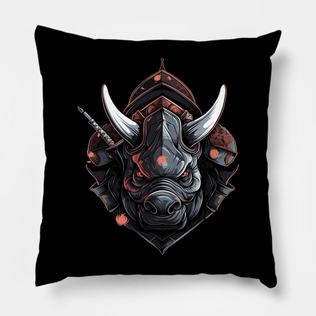 rhino Pillow by fancy ghost