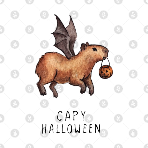 Capybara Halloween by AquarellChill