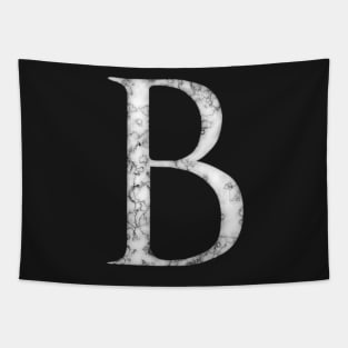 B in Roman White Marble Latin Alphabet Letter Sticker Tapestry