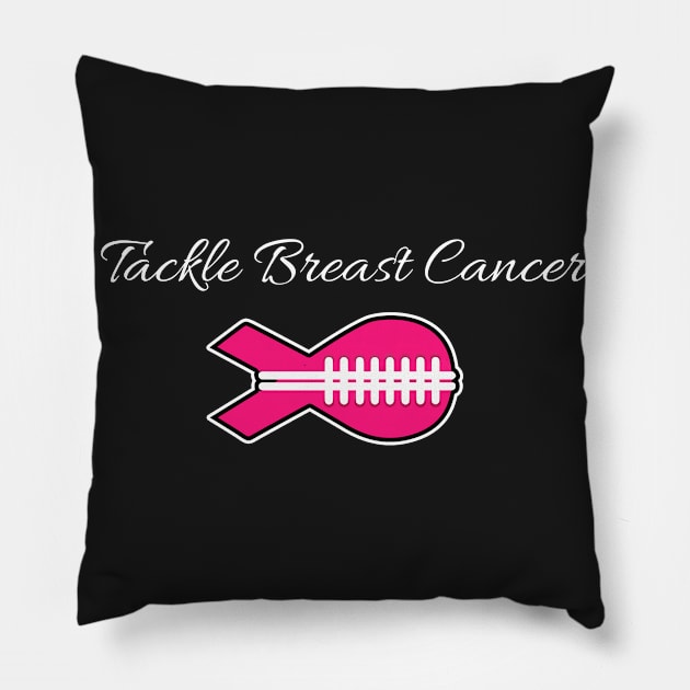 Football Pink Ribbon Breast Cancer Awareness Shirt Pillow by TeeSky