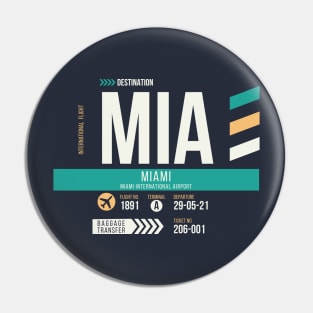 Miami (MIA) Airport Code Baggage Tag Pin