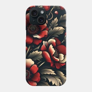 Red Floral Illustration Phone Case