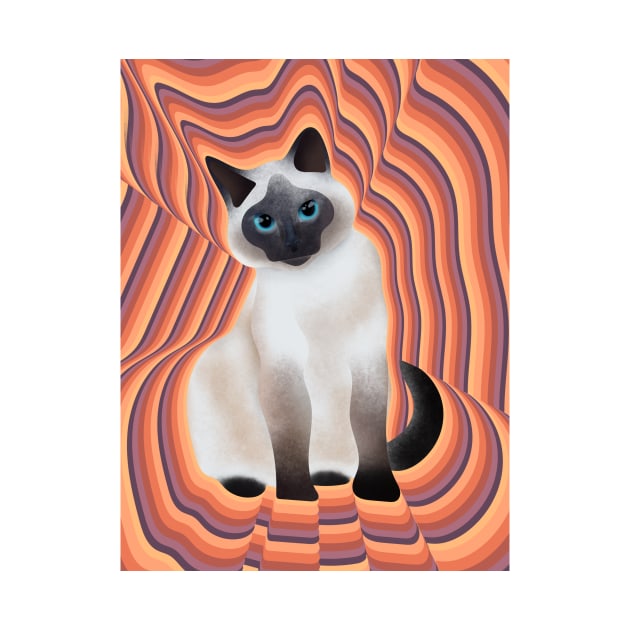 Siamese cat with a firey background by Arteria6e9Vena