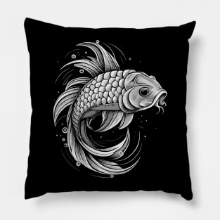 Black and White Fish Pillow