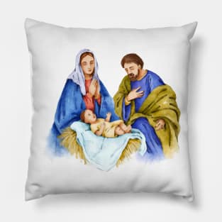 Nativity Painted Scene Pillow