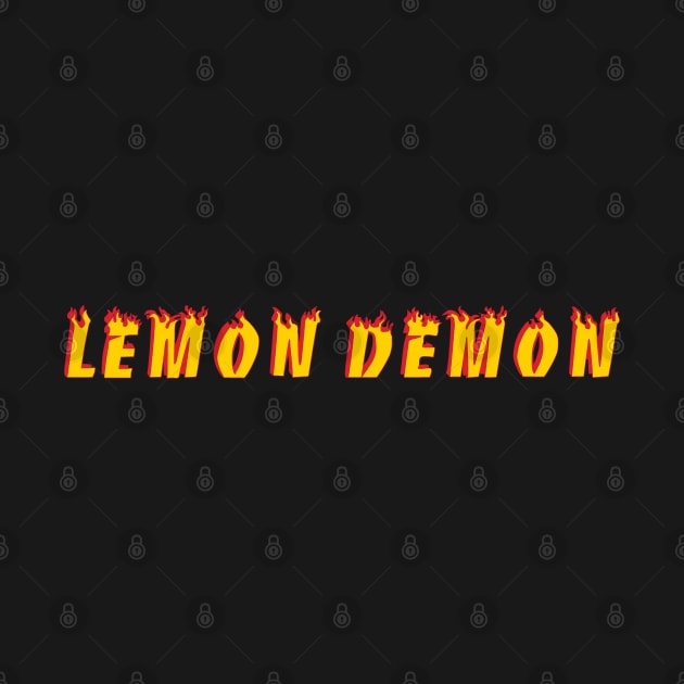 Lemon Demon- Word- Flames- Rock by Vtheartist