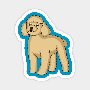 Happy brown poodle cartoon illustration Magnet