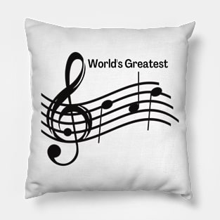 World's Greatest Dad for Musicians - Black Print Pillow