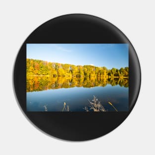 Beautiful Connecticat River lined by autumn foliage Pin