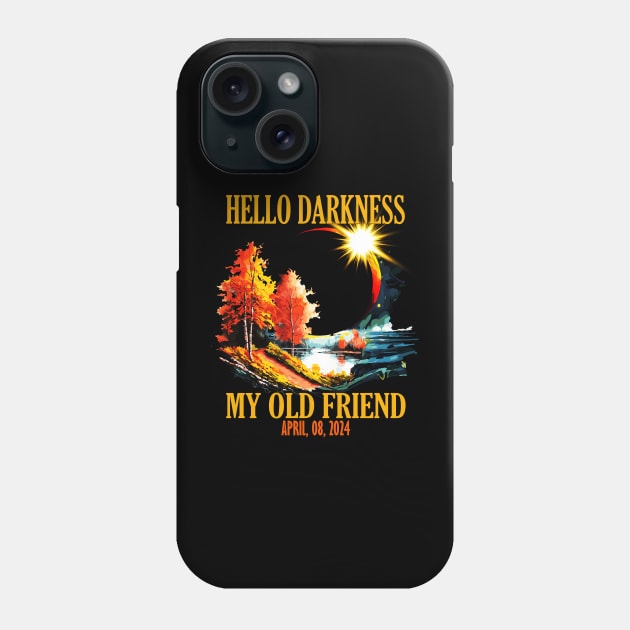 Hello Darkness My Old Friend, April 08 2024 Total Solar Eclipse Phone Case by AlmaDesigns