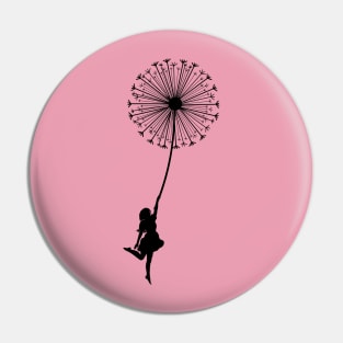 Girl flying on a Dandelion Pin