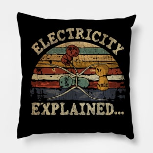TEXTURE VINTAGE NEW COLOR ELECTRICITY EXPLAINED Pillow