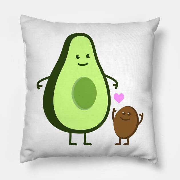 Avocado mom with child Pillow by spontania