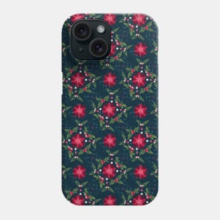 Poinsettia floral pattern Phone Case