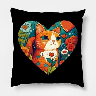 You're The Cat Orange Of My Heart - Cat Flower Pillow