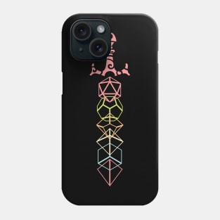 Pastel Polyhedral Dice Set Broad Sword Tabletop RPG Gaming Phone Case