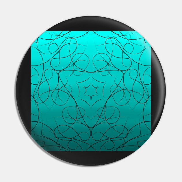 Elegant Teal Gradient pattern Pin by RavenRarities