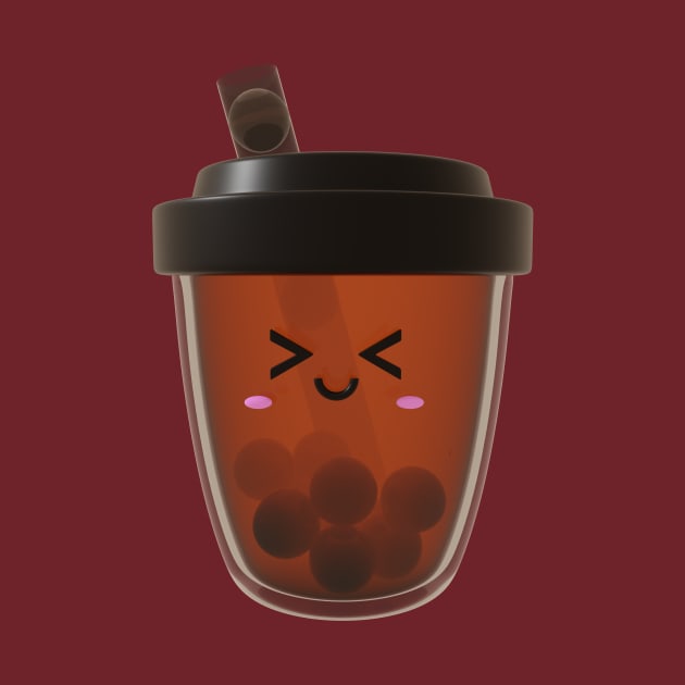 Cute Takeaway cup Bubble Tea by Pakanese_Art