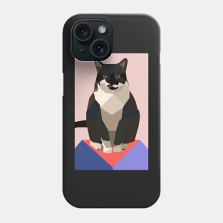 Black and White Geometric Cat Phone Case