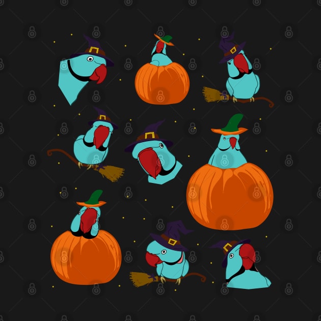 blue indian ringneck halloween pattern by FandomizedRose