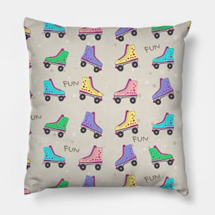 Colorful Old Skate Rollers Pattern Pillow