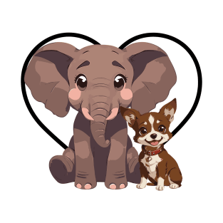 Elephant and Dog Friends T-Shirt