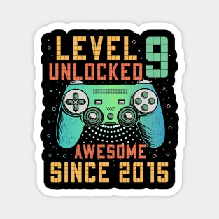 Level 9 Unlocked 9th Birthday 9 Year Old Gifts Gamer Bday Magnet