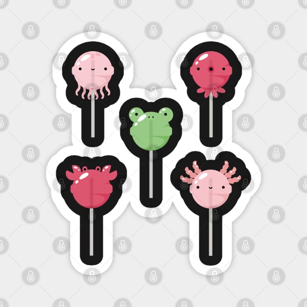 Aquatic animals lollipop set Magnet by Nikamii