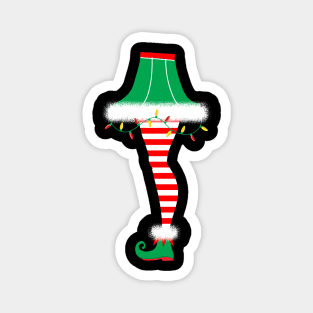 Retro Christmas Leg Lamp Elf Magnet