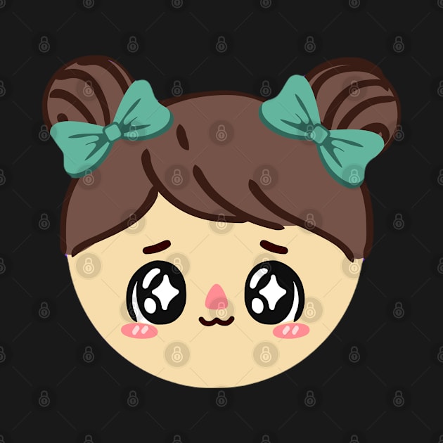 Cute Girl Face Cartoon Character by GoodyL