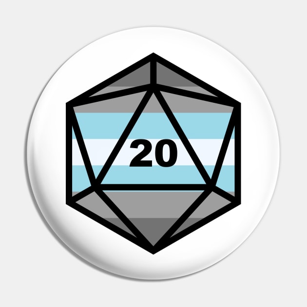 Pride D20: Demiboy Pin by MeepDrawsThings