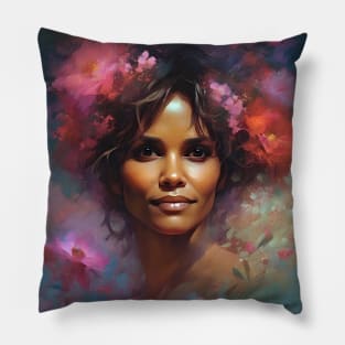 painting with Halle Berry Pillow