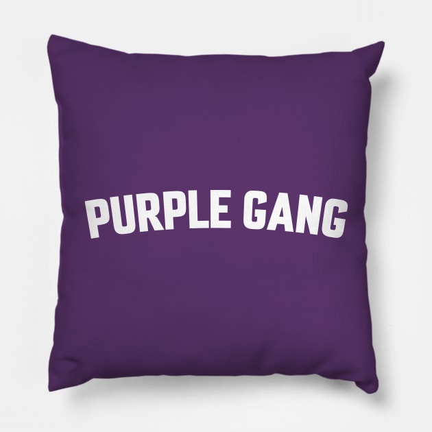 PURPLE GANG Pillow by LOS ALAMOS PROJECT T