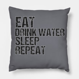 Eat drink water sleep repeat Pillow