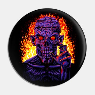 Zombie in flames Pin