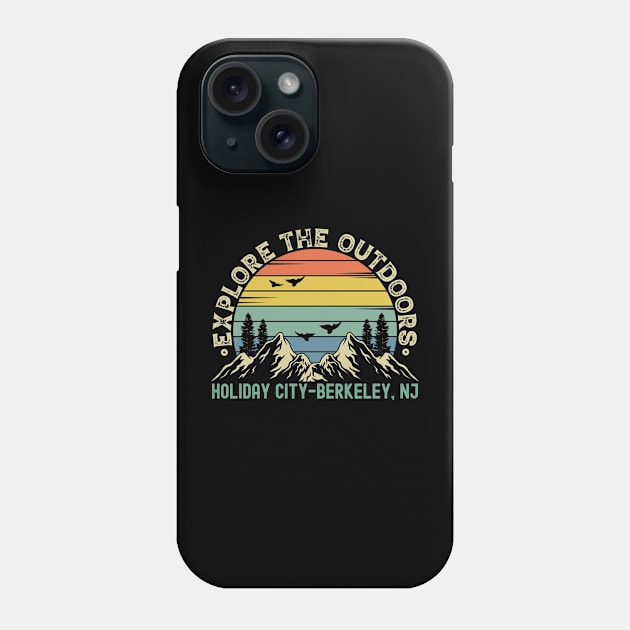 Holiday City-Berkeley, New Jersey - Explore The Outdoors - Holiday City-Berkeley, NJ Colorful Vintage Sunset Phone Case by Feel Good Clothing Co.