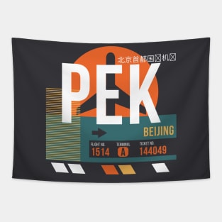 Beijing (PEK) Airport Code Baggage Tag Tapestry