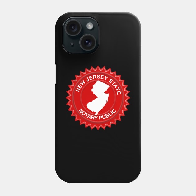 Notary Public NJ State Silhouette  Seal Phone Case by geodesyn