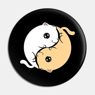 Yin And Yang Cats On Purrsday Pin