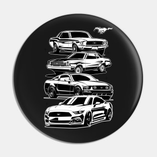 Ford Mustang first generation to latest model Eco boost 2016 illustration graphics Pin