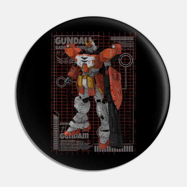 XXXG-01H2 Gundam Heavyarms Custom Pin by gblackid