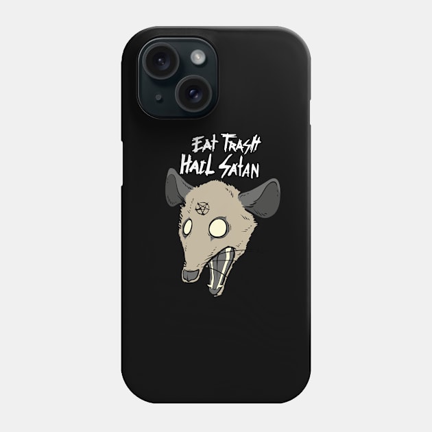 Eat Trash Hail Satan Funny Occult Possum Satanic Pentagram Phone Case by TellingTales