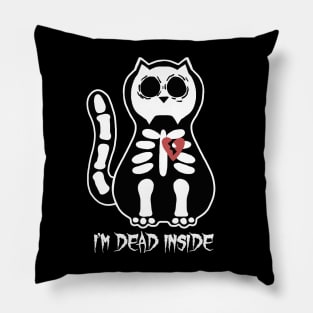 I'm Dead Inside Skeleton Kitty Pillow