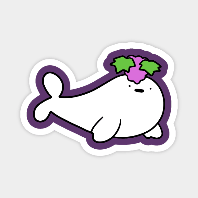 Grape Baby Harp Seal Magnet by saradaboru